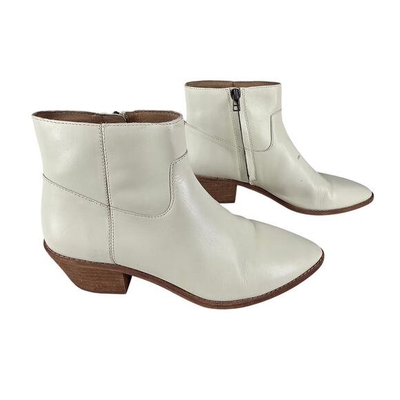 MADEWELL WOMEN'S THE CHARLEY CREAM LEATHER ANKLE BOOTS STYLE K5308 SIZE 9.5 - Picture 1 of 12
